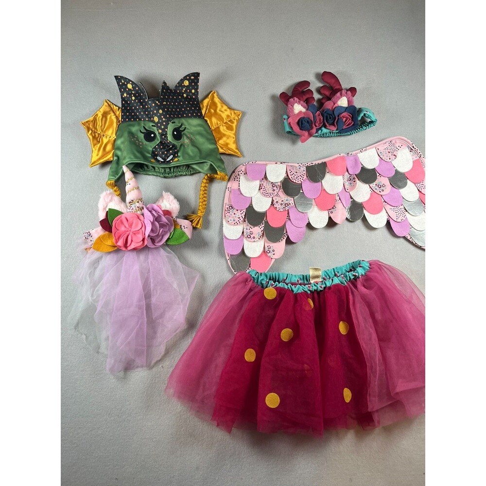 Matilda Jane Girls Felt Patchwork Wings Deer Unicorn Fairy dragon 5 piece total